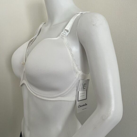 Chantelle Flexi Wire Bra Size 34 DD White Nursing Maternity Breastfeeding - Picture 4 of 9